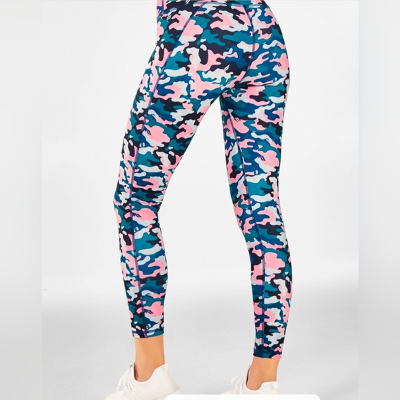 NWT Fabletics Define PowerHold® High-Waisted 7/8 Legging  teal camo print size s - Picture 3 of 3